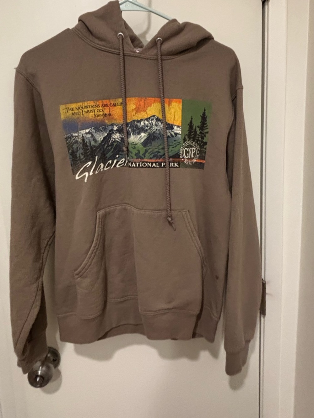 Glacier National Park Brown Hooded Sweatshirt